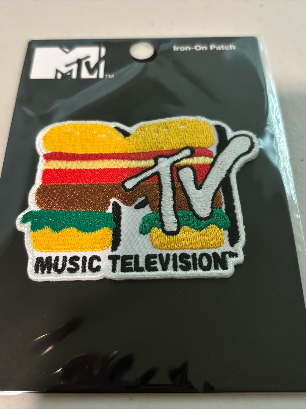 MTV Yellow Red Green Burger Logo Iron-On Patch